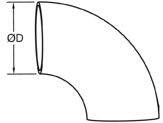 Foto Codo 90° para 33,7 mm, AISI 304, SATINADO