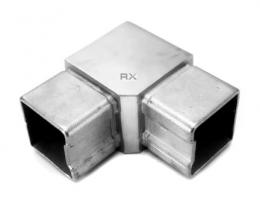 Codo 90° para perfil 50x50x1,5 mm, AISI 304, SATINADO