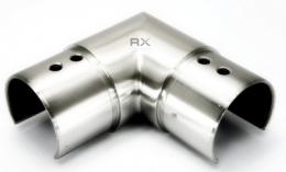 Codo 90° para tubo ranurado 42,4 mm 90°, AISI 316, SATINADO