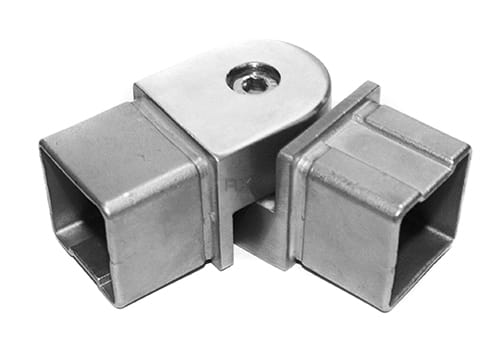 Foto Codo de fijación pegado en el perfil 40x40x2 mm, AISI 304, SATINADO