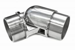 Codo flexible de -90° a +90° para 42,4 x 2 mm, AISI 304, Pulido