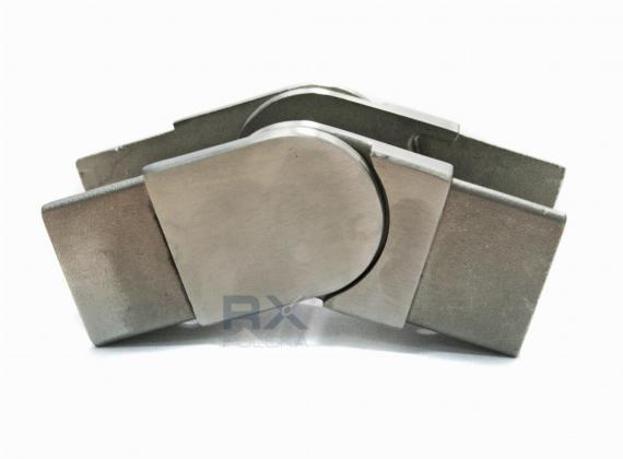 Foto Codo flexible INFERIOR para pasamanos ranurado 40x40x1,5 mm, AISI 304, SATINADO