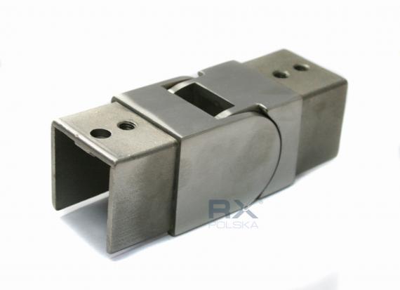 Foto Codo flexible INFERIOR para pasamanos ranurado 40x40x1,5 mm, AISI 304, SATINADO