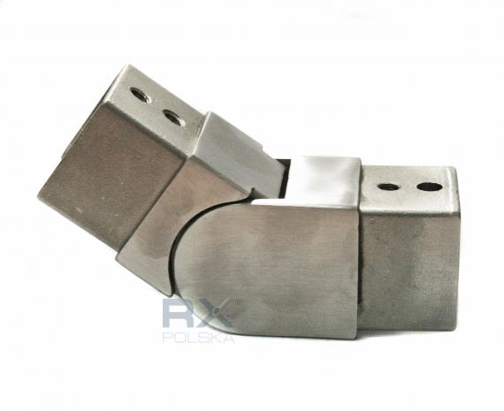 Foto Codo flexible INFERIOR para pasamanos ranurado 40x40x1,5 mm, AISI 304, SATINADO