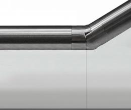 Codo flexible INFERIOR para pasamanos ranurado Ø42,4 x 1,5 mm, AISI 304, SATINADO