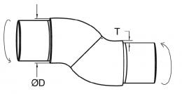 Codo flexible para 42,4 x 2 mm, AISI 304, SATINADO