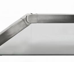 Codo flexible SUPERIOR para pasamanos ranurado 40x40 mm, AISI 304, SATINADO