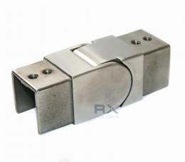 Codo flexible SUPERIOR para pasamanos ranurado 40x40 mm, AISI 304, SATINADO