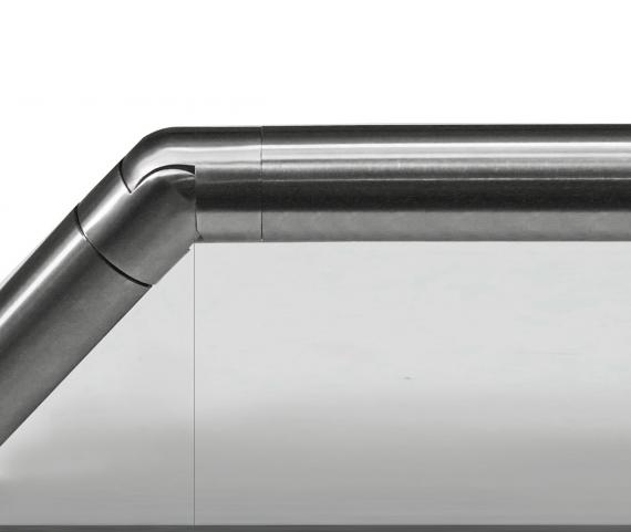 Foto Codo flexible SUPERIOR para pasamanos ranurado Ø42,4 mm, AISI 304, SATINADO