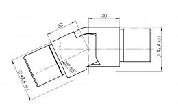 Codo flexible SUPERIOR para pasamanos ranurado Ø42,4 mm, AISI 304, SATINADO