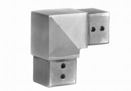 Codo horizontal 90° para pasamanos 40x40 mm, AISI 316, SATINADO