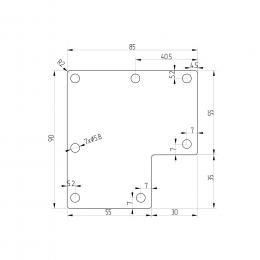 Conector DE pasamanos para ranura ESQUINA, AISI 304, EN BRUTO