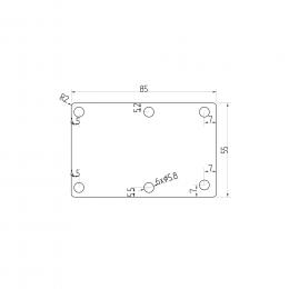 Conector DE pasamanos para ranura INICIO, AISI 304, EN BRUTO