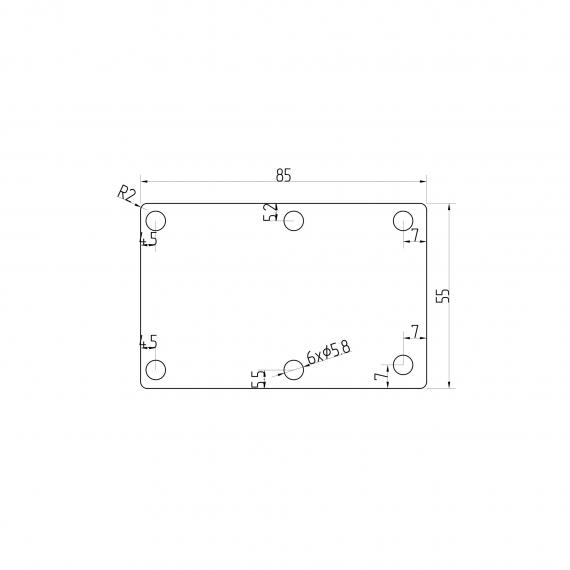 Foto Conector de pasamanos para ranura DE INICIO, AISI 304, EN BRUTO