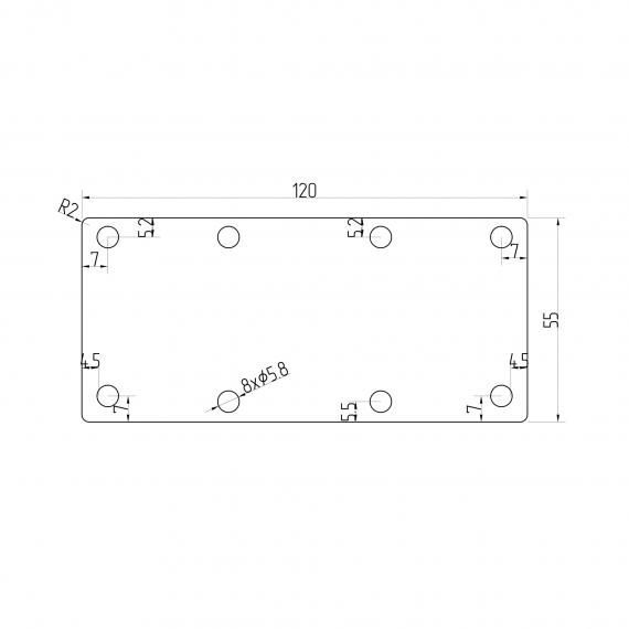 Foto Conector de pasamanos para ranura DE UNIÓN, AISI 304, EN BRUTO