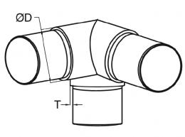 Conector en Y para 42,4 x 2 mm, AISI 304, SATINADO
