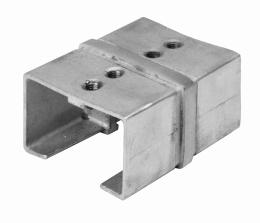 Conector para pasamanos ranurado 60x40 mm, AISI 316, SATINADO