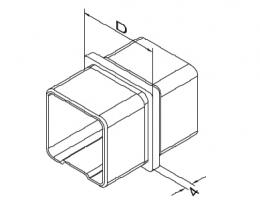 Conector para perfil 40x40x2 mm, AISI 304, SATINADO