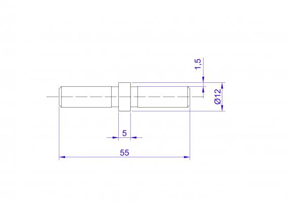 Foto Conector para tubo 12 x 1,5 mm, AISI 304, SATINADO