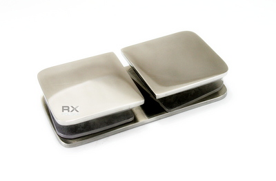 Foto Conector sujetavidrio 180° vidrio/vidrio, AISI 304, PULIDO