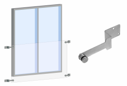 Escuadra con adaptador para vidrio fi30 mm, AISI 304, SATINADO