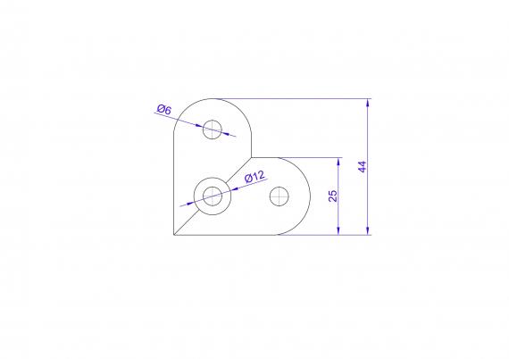 Foto Escuadra para perfil, AISI 304, SATINADO