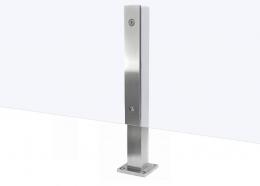 POSTE ESCALERA 40×40 mm, H=400 AISI 304, satinado