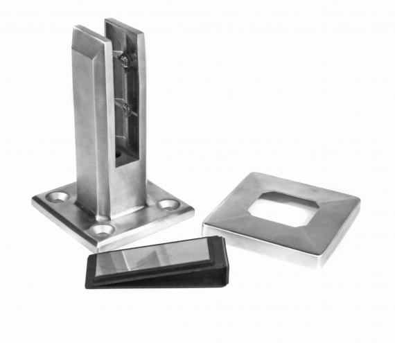 Foto Espiga 45x50 mm H=160 mm, vidrio 16-17,52 mm, AISI 316, SATINADO