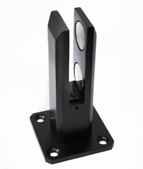 Foto Espiga 50x50 mm H=182 mm, vidrio 12-17,52 mm, AISI 304, RAL 9005