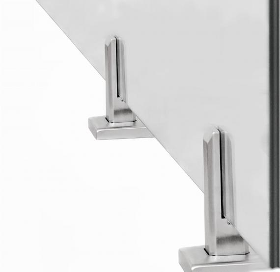 Foto Espiga 50x50 mm H=182 mm, vidrio 12-17,52 mm, AISI 304, SATINADO