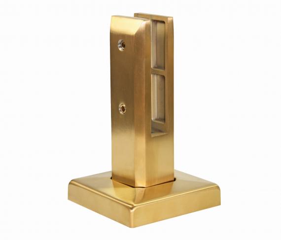 Foto Espiga 50x50 mm H=182 mm, vidrio 12-17,52 mm, AISI 304, SATINADO DORADO