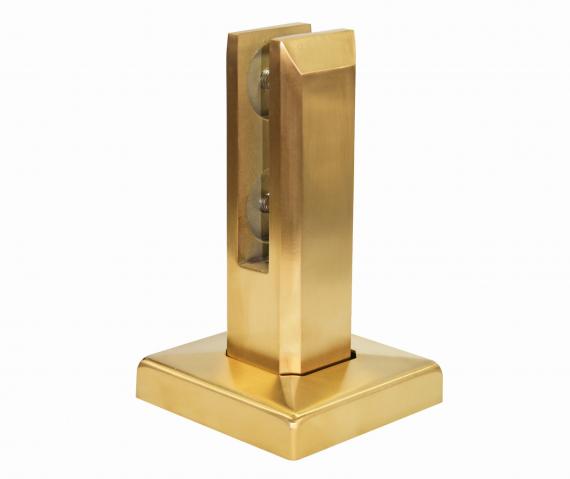 Foto Espiga 50x50 mm H=182 mm, vidrio 12-17,52 mm, AISI 304, SATINADO DORADO