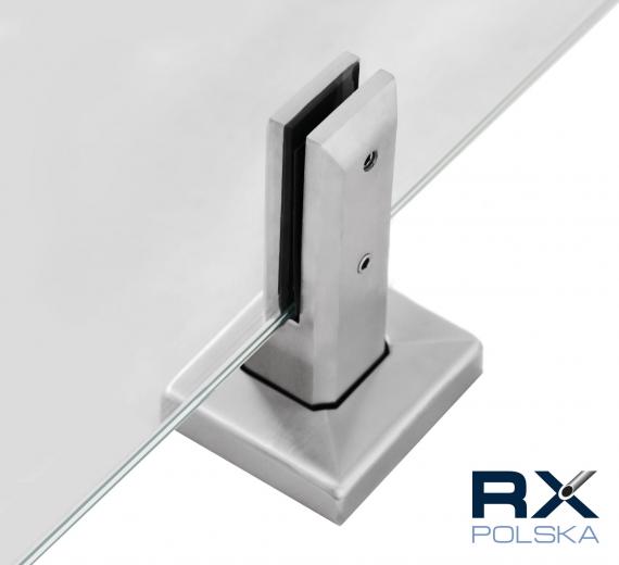 Foto Espiga 50x50 mm H=182 mm, vidrio 12-17,52 mm, AISI 316, SATINADO