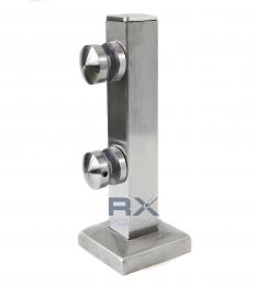 Poste con adaptadores Fi 40 H=255 mm, vidrio 8-17,52 AISI 304, SATINADO