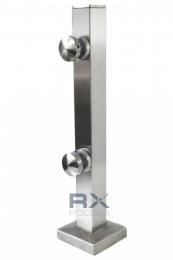 Poste con adaptadores 40 H=405 mm, vidrio 8-17,52 AISI 304, SATINADO