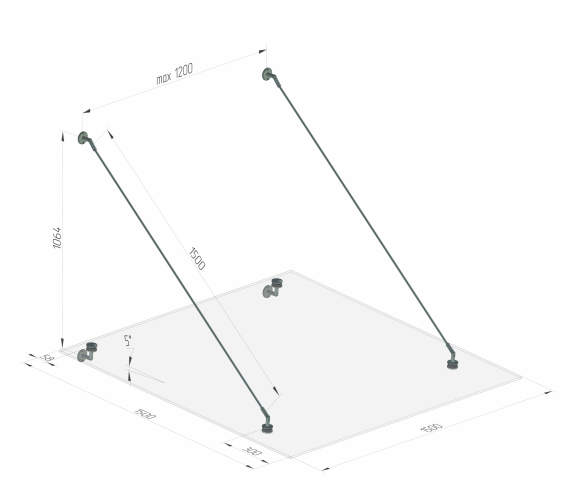 Foto Fijación de marquesina CN SIMPLE Ø 50 mm, AISI 304, SATINADO