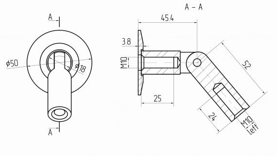 Foto Fijación de marquesina CN SIMPLE - A Ø 50 mm, AISI 304, SATINADO