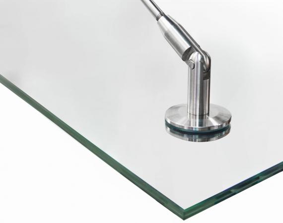 Foto Fijación de marquesina CNP Ø 60 mm + VIDRIO 66.4 VSG/ESG 1500x900 mm, AISI 304, SATINADO