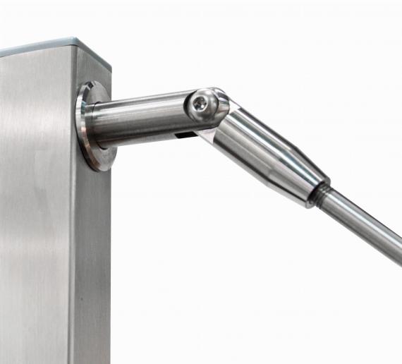 Foto Fijación de marquesina CNP Ø 60 mm + VIDRIO 66.4 VSG/ESG 2400x1000 mm, AISI 304, SATINADO