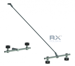 Fijación de marquesina CNP DOBLE - A Ø 60 mm, AISI 304, SATINADO