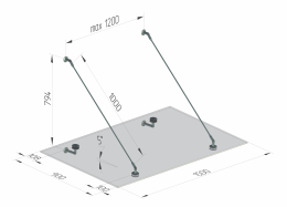 Fijación de marquesina CNP SIMPLE Ø 60 mm, AISI 316, SATINADO