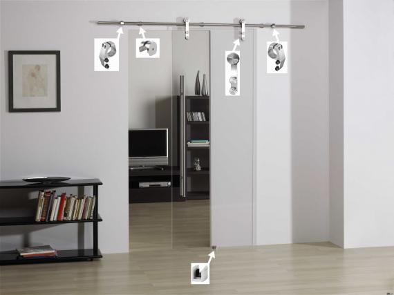 Foto Fijación para puerta corredera de vidrio - JUEGO