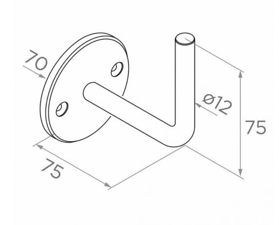 Foto Fijación pared–pasamanos (para soldar), AISI 304, SATINADO