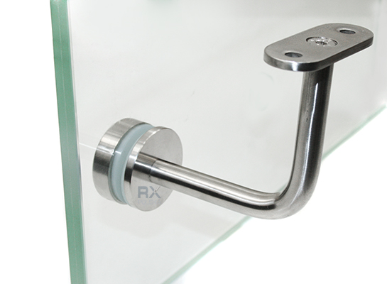 Foto Fijación pasamanos (tubo Ø 42,4mm) – vidrio (rótula Ø 30mm), AISI 304, SATINADO