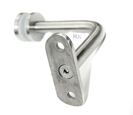 Foto Fijación pasamanos (tubo Ø 42,4mm) – vidrio (rótula Ø 30mm), AISI 304, SATINADO