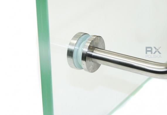 Foto Fijación pasamanos (tubo Ø 42,4mm) – vidrio (rótula Ø 40mm), AISI 304, SATINADO