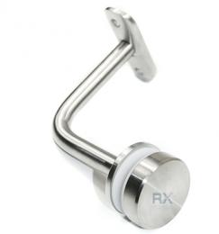 Fijación pasamanos (tubo Ø 42,4mm) – vidrio (rótula 40mm), AISI 304, SATINADO