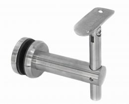 Fijación pasamanos (tubo Ø 42,4mm) – vidrio (rótula 50mm), AISI 304, SATINADO