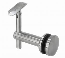 Fijación pasamanos (tubo Ø 42,4mm) – vidrio (rótula 50mm), AISI 304, SATINADO