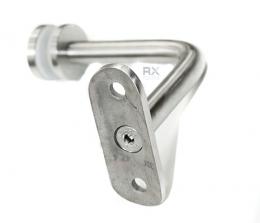 Fijación pasamanos (tubo Ø 48,3mm) – vidrio (rótula 30mm), AISI 304, SATINADO